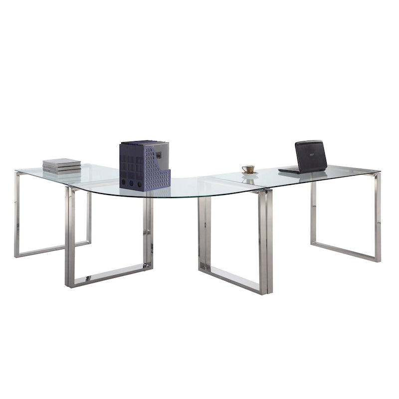 Ensemble de bureau d'ordinateur contemporain en L Somette (ensemble de 3)