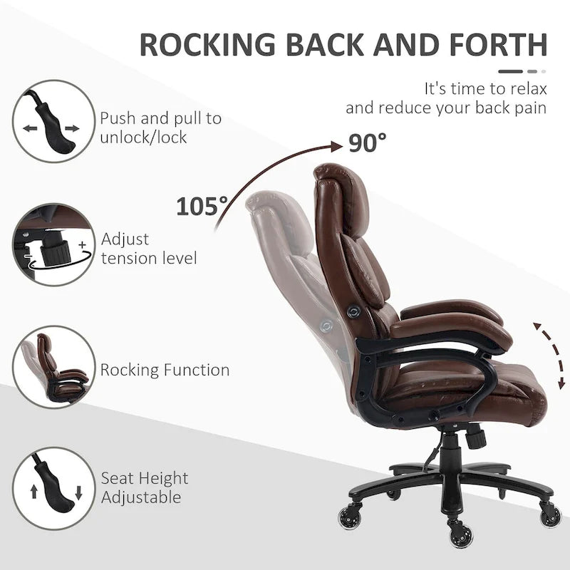 Chaise de bureau Vinsetto en cuir PU
