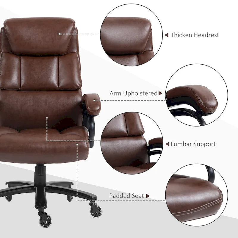 Chaise de bureau Vinsetto en cuir PU