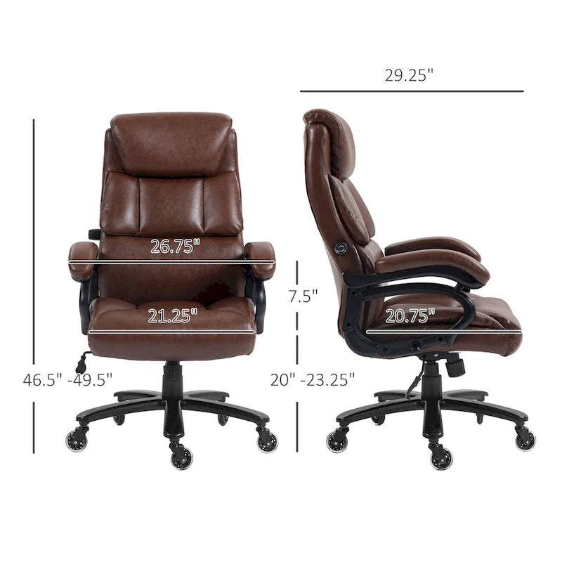 Chaise de bureau Vinsetto en cuir PU