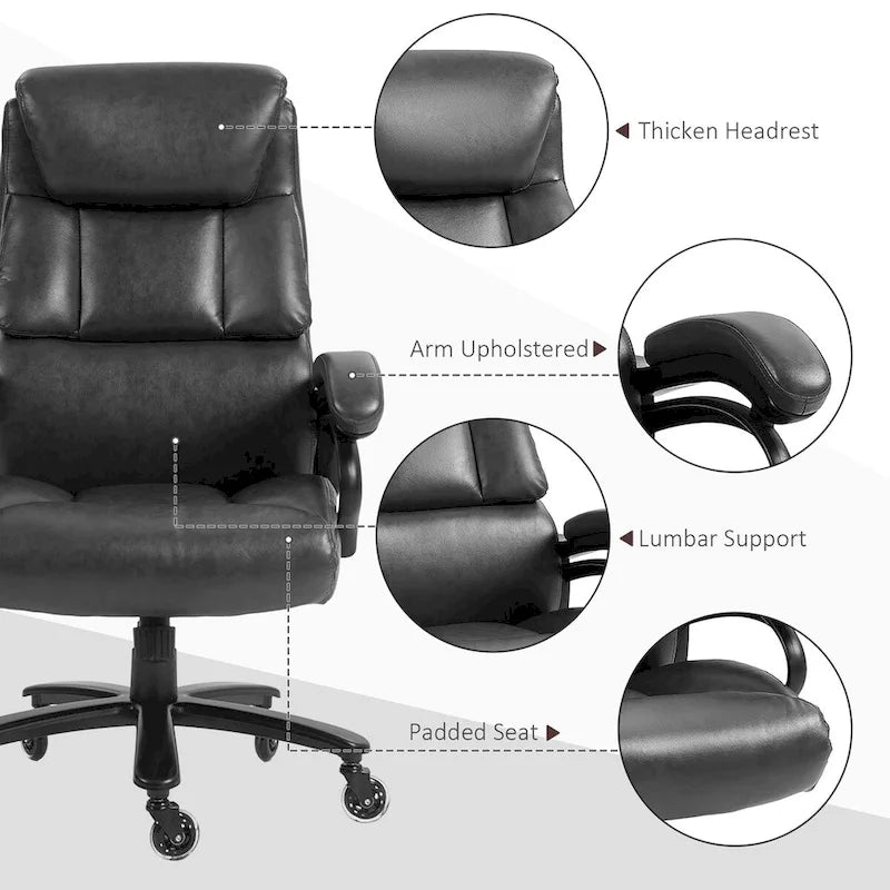 Chaise de bureau Vinsetto en cuir PU