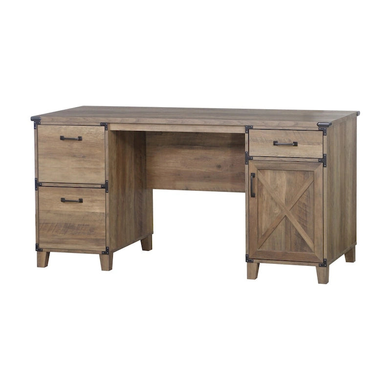Bureau de direction Oxford Farmhouse en chêne rustique