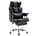 Fauteuil de bureau en cuir grande taille avec repose-pieds et dossier réglable pour personnes jusqu'à 180 kg