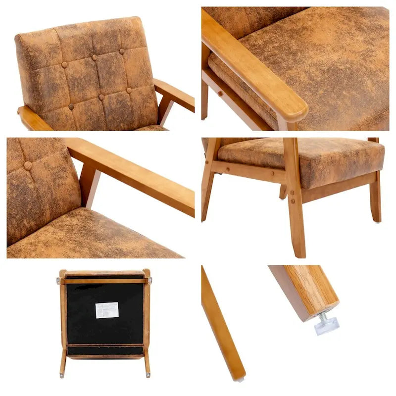 Ensemble de 2 Fauteuils d'Appoint avec Table d'appoint Fauteuil pour Salon Chambre Bureau - 78cm(H) * 64.5cm(L) * 71cm(P)