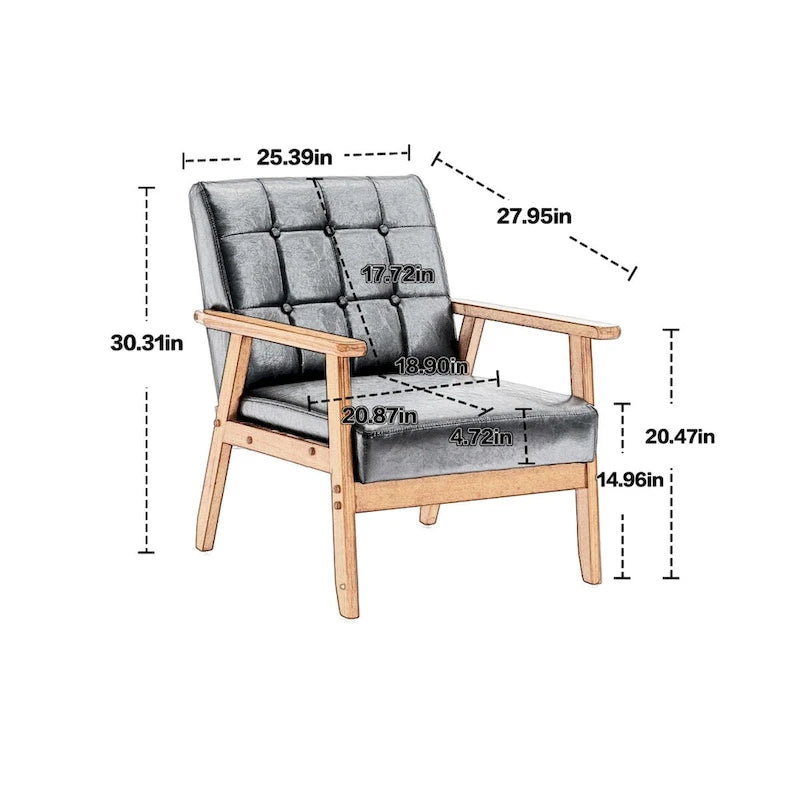 Ensemble de 2 Fauteuils d'Appoint avec Table d'appoint Fauteuil pour Salon Chambre Bureau - 78cm(H) * 64.5cm(L) * 71cm(P)