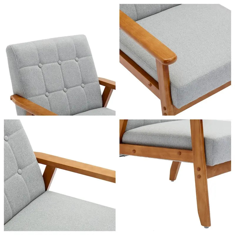 Ensemble de 2 Fauteuils d'Appoint avec Table d'appoint Fauteuil pour Salon Chambre Bureau - 78cm(H) * 64.5cm(L) * 71cm(P)