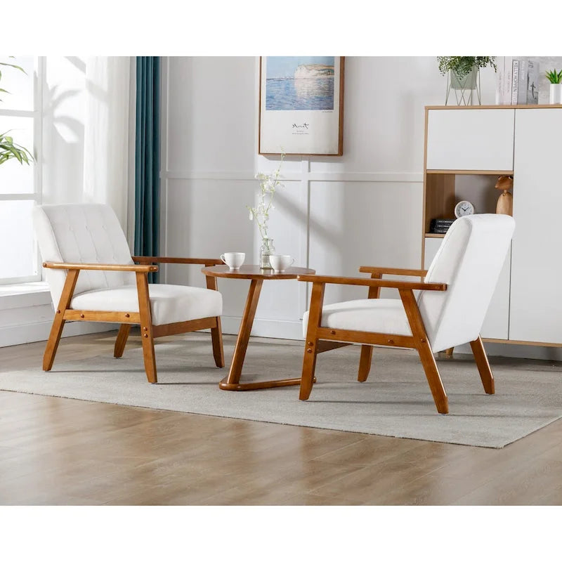 Ensemble de 2 Fauteuils d'Appoint avec Table d'appoint Fauteuil pour Salon Chambre Bureau - 78cm(H) * 64.5cm(L) * 71cm(P)