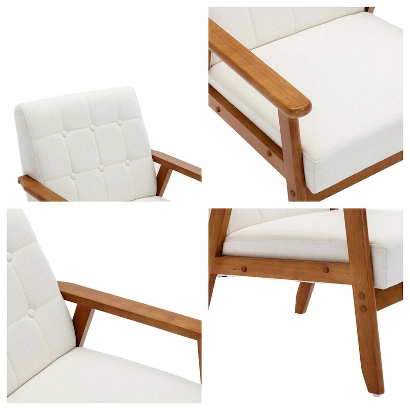Ensemble de 2 Fauteuils d'Appoint avec Table d'appoint Fauteuil pour Salon Chambre Bureau - 78cm(H) * 64.5cm(L) * 71cm(P)