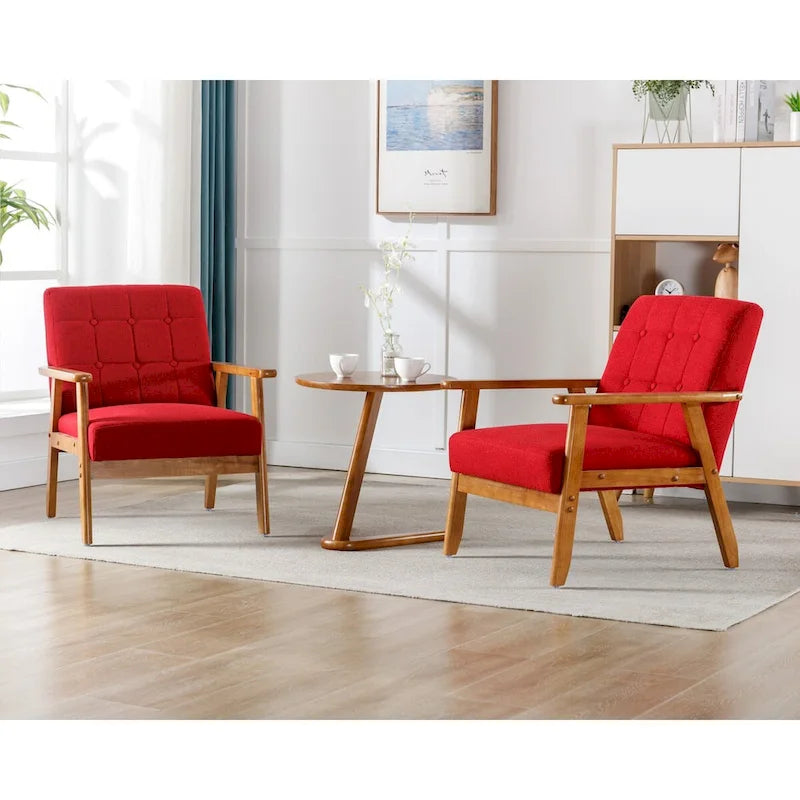 Ensemble de 2 Fauteuils d'Appoint avec Table d'appoint Fauteuil pour Salon Chambre Bureau - 78cm(H) * 64.5cm(L) * 71cm(P)