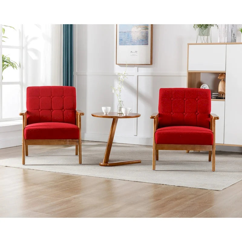 Ensemble de 2 Fauteuils d'Appoint avec Table d'appoint Fauteuil pour Salon Chambre Bureau - 78cm(H) * 64.5cm(L) * 71cm(P)