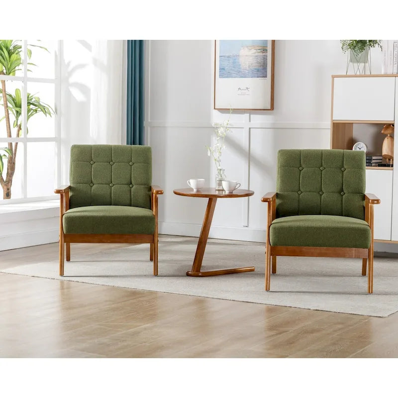 Ensemble de 2 Fauteuils d'Appoint avec Table d'appoint Fauteuil pour Salon Chambre Bureau - 78cm(H) * 64.5cm(L) * 71cm(P)