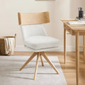 Chaise de bureau pivotante Art Leon en bois et tissu