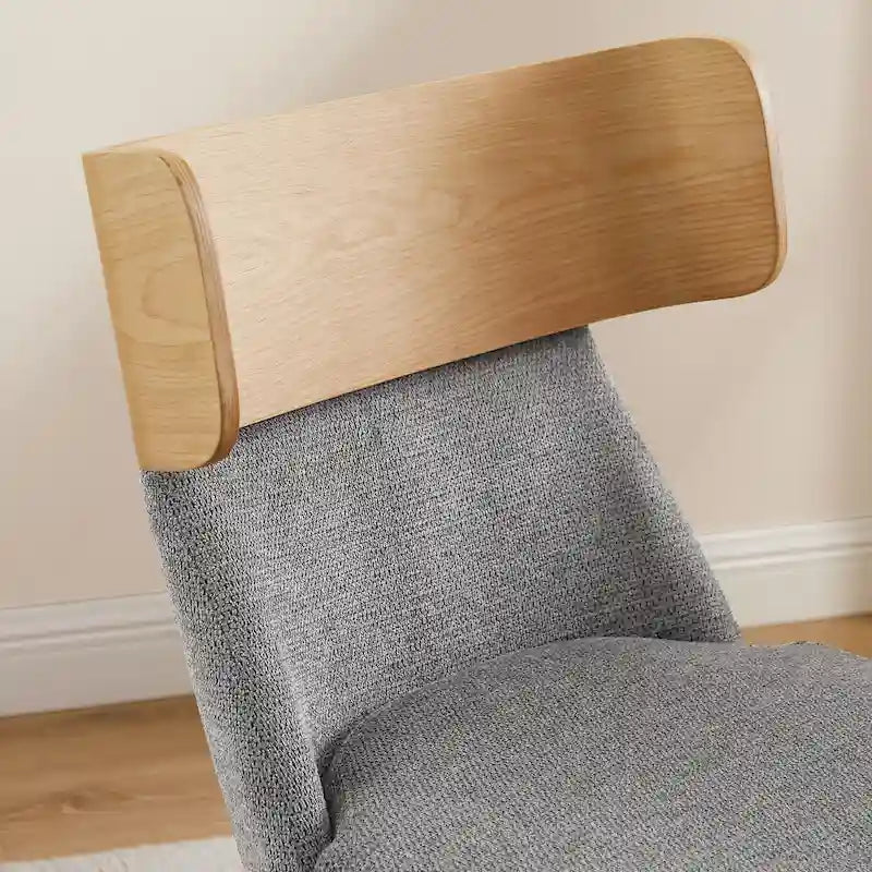 Chaise de bureau pivotante Art Leon en bois et tissu