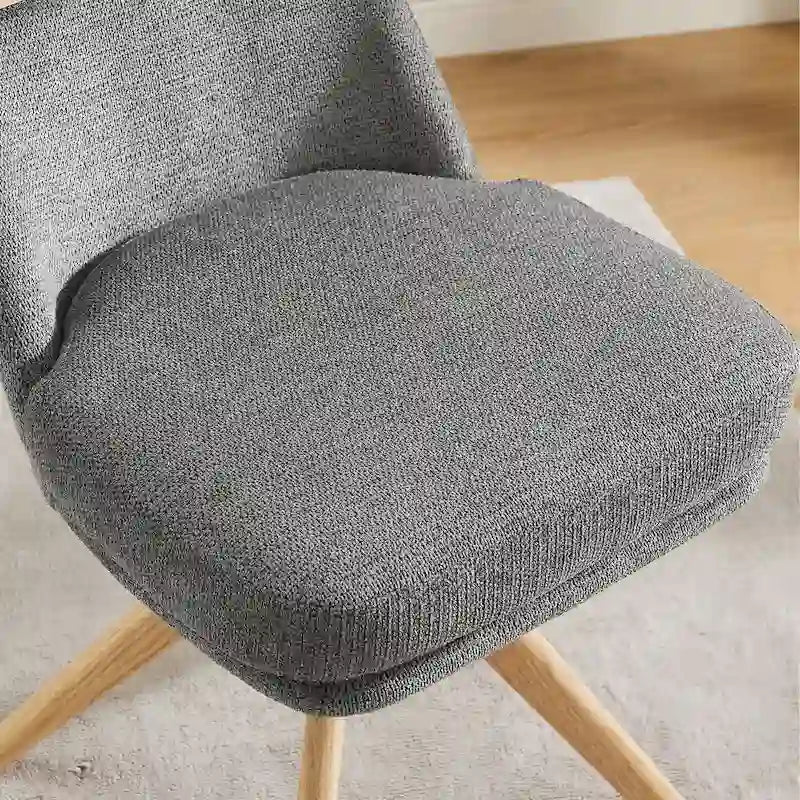Chaise de bureau pivotante Art Leon en bois et tissu