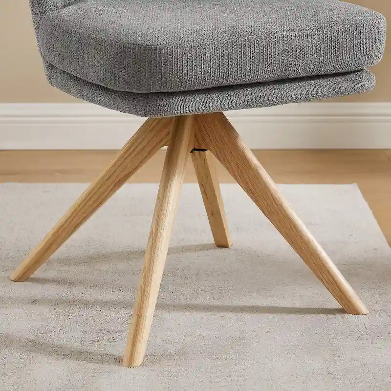 Chaise de bureau pivotante Art Leon en bois et tissu