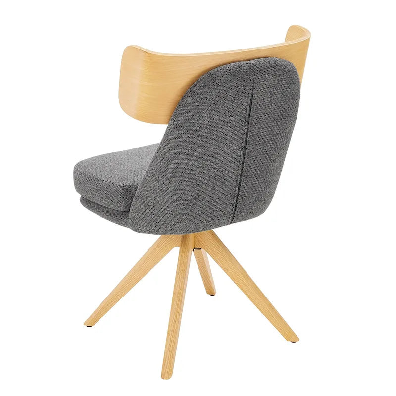 Chaise de bureau pivotante Art Leon en bois et tissu