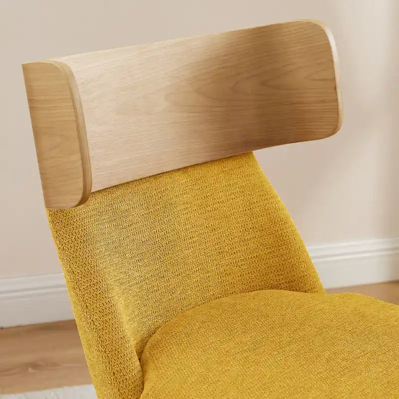 Chaise de bureau pivotante Art Leon en bois et tissu