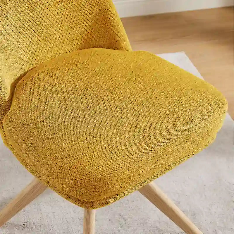 Chaise de bureau pivotante Art Leon en bois et tissu