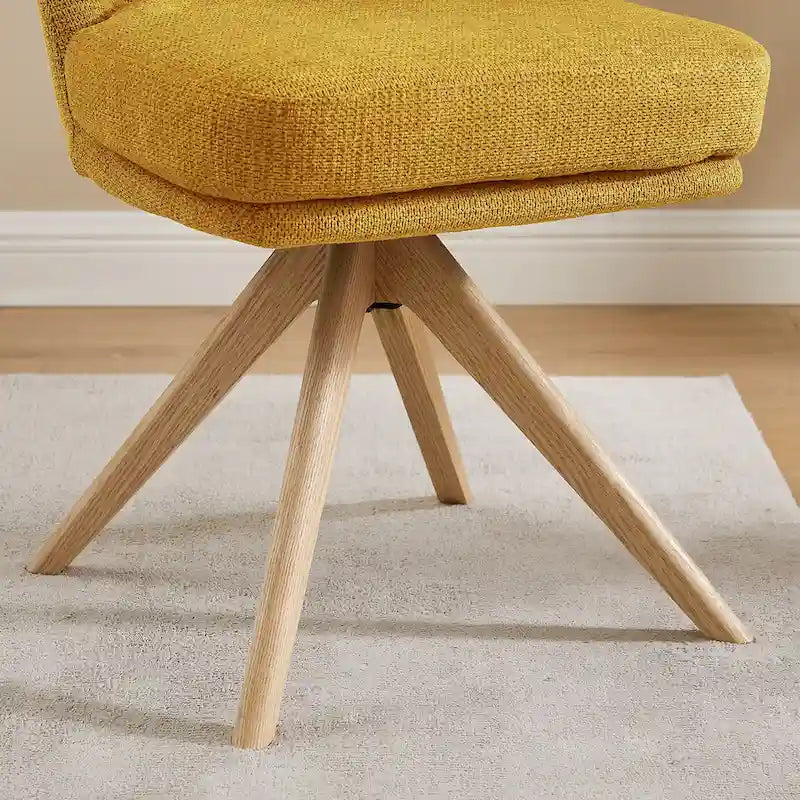 Chaise de bureau pivotante Art Leon en bois et tissu