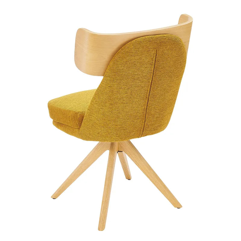 Chaise de bureau pivotante Art Leon en bois et tissu