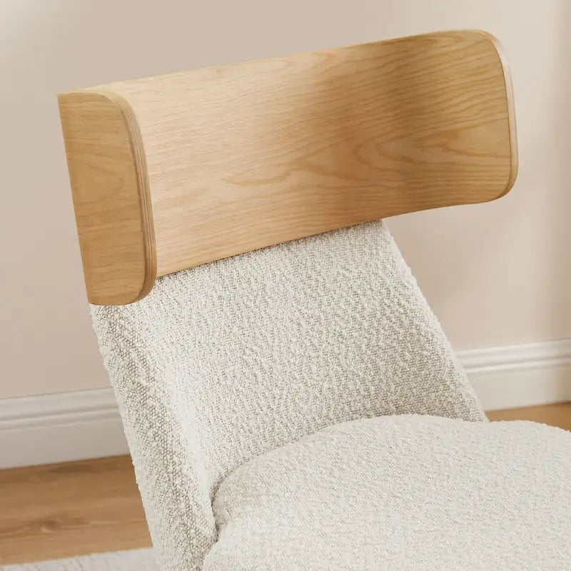 Chaise de bureau pivotante Art Leon en bois et tissu