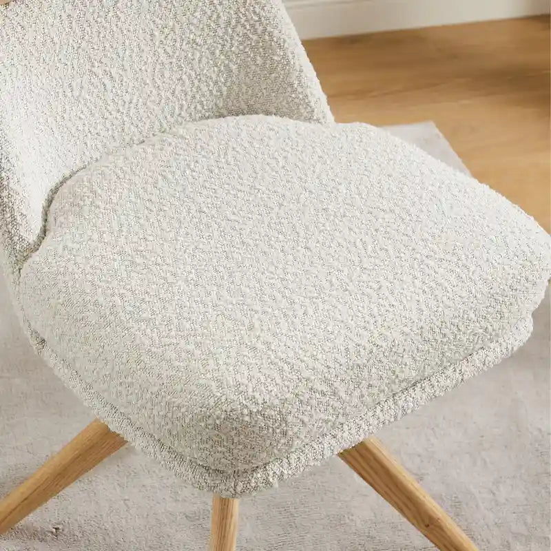 Chaise de bureau pivotante Art Leon en bois et tissu