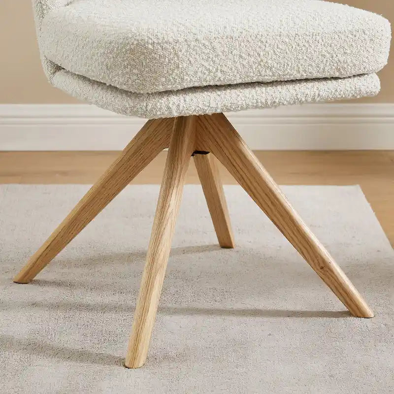 Chaise de bureau pivotante Art Leon en bois et tissu