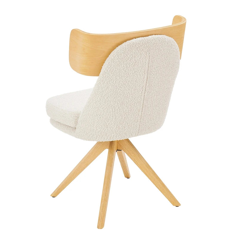 Chaise de bureau pivotante Art Leon en bois et tissu