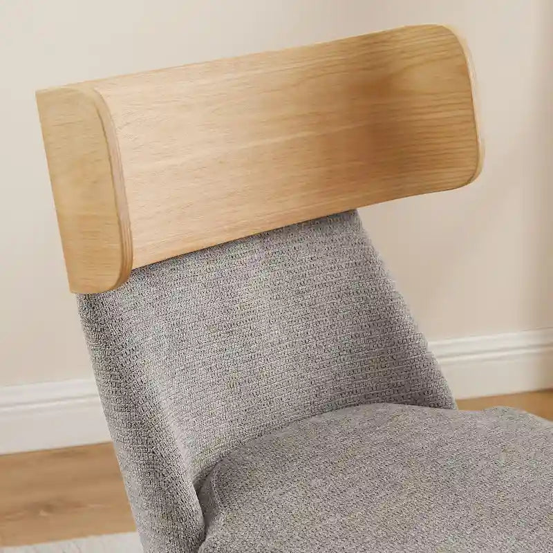 Chaise de bureau pivotante Art Leon en bois et tissu