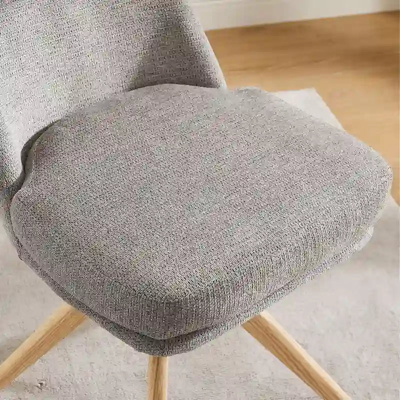Chaise de bureau pivotante Art Leon en bois et tissu