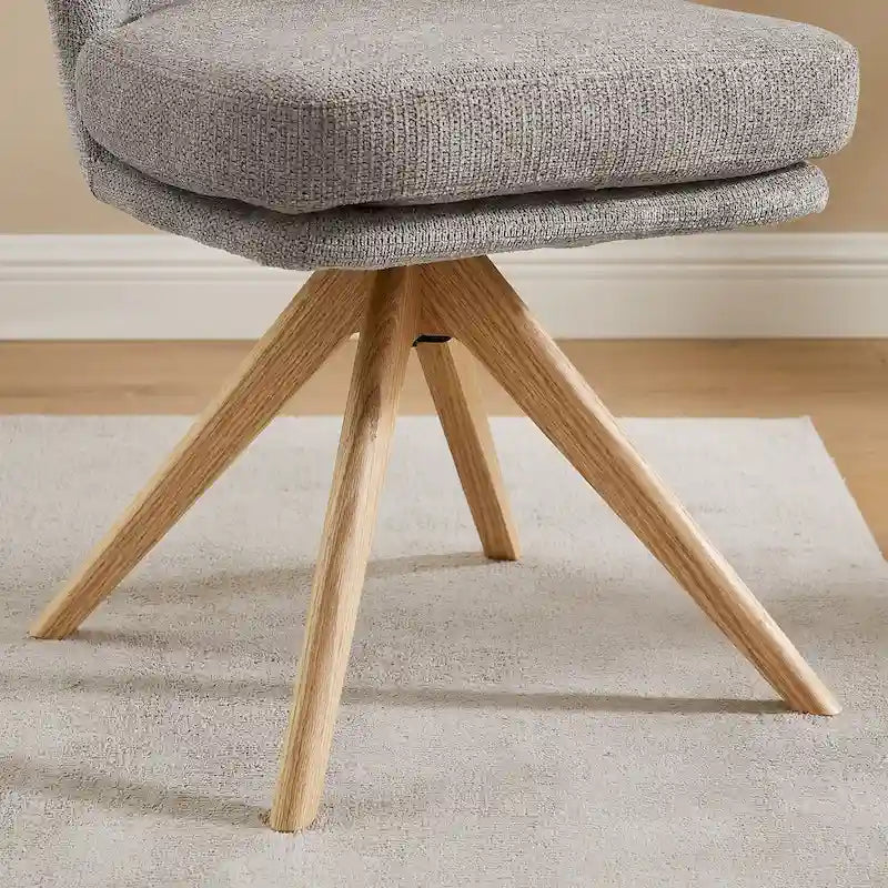 Chaise de bureau pivotante Art Leon en bois et tissu