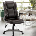 Fauteuil de bureau exécutif à dossier haut avec accoudoirs rembourrés relevables, inclinaison verrouillable réglable, fauteuil à roulettes pivotant pour le travail et l'étude des adultes