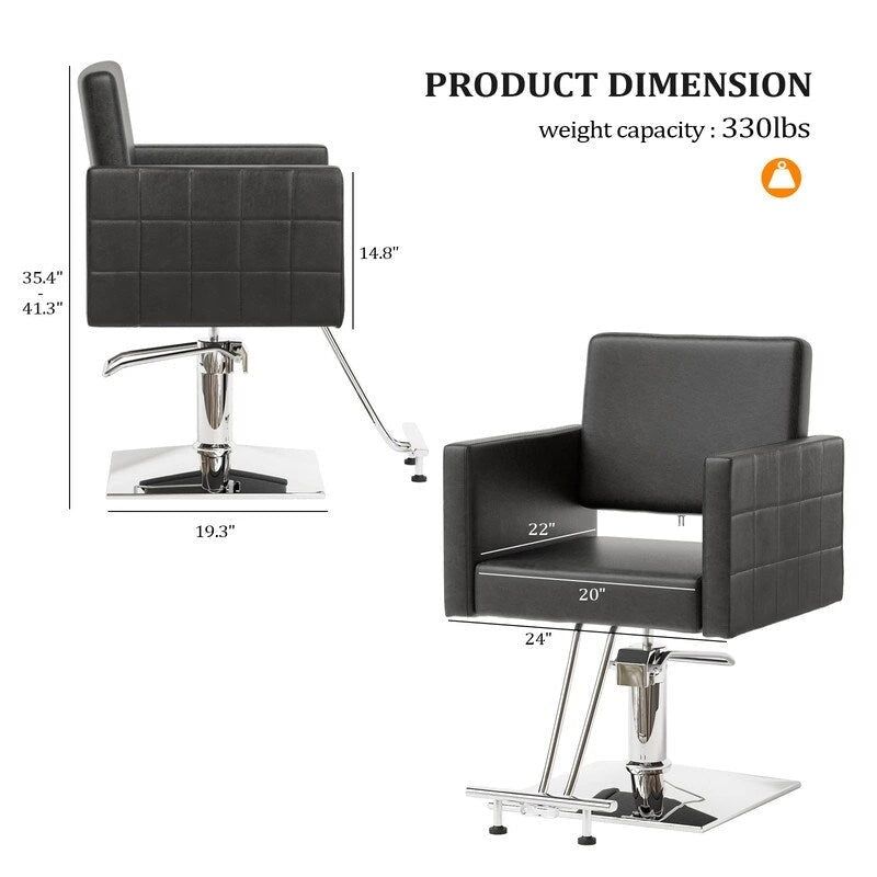 OmySalon PVC leather stainless steel foot operated for Salon Styling Chair, Hair Cutting Hairdressing Beauty Equipment - N/A