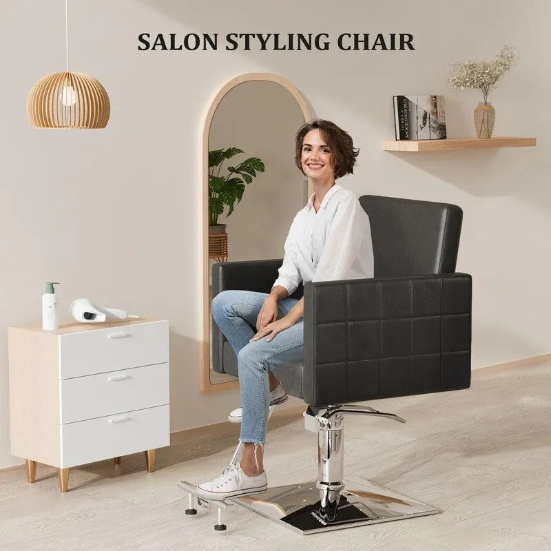 OmySalon Pédale en acier inoxydable recouverte de cuir PVC pour Chaise de coiffure, Équipement de salon de coiffure et de beauté - N/A
