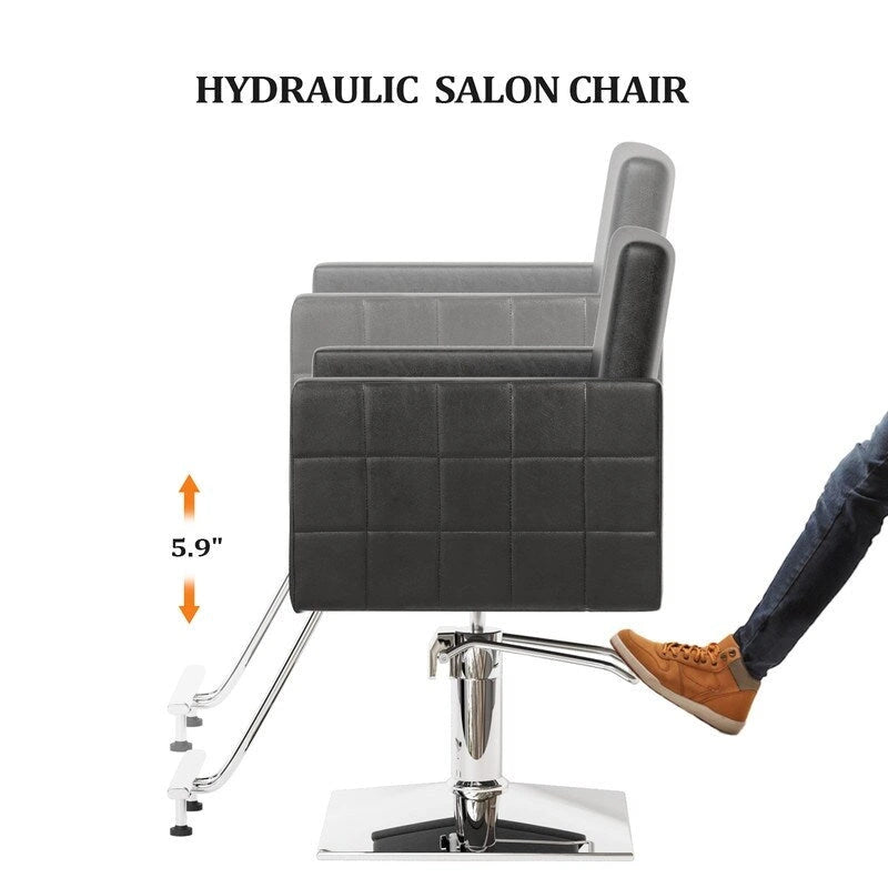 OmySalon Pédale en acier inoxydable recouverte de cuir PVC pour Chaise de coiffure, Équipement de salon de coiffure et de beauté - N/A