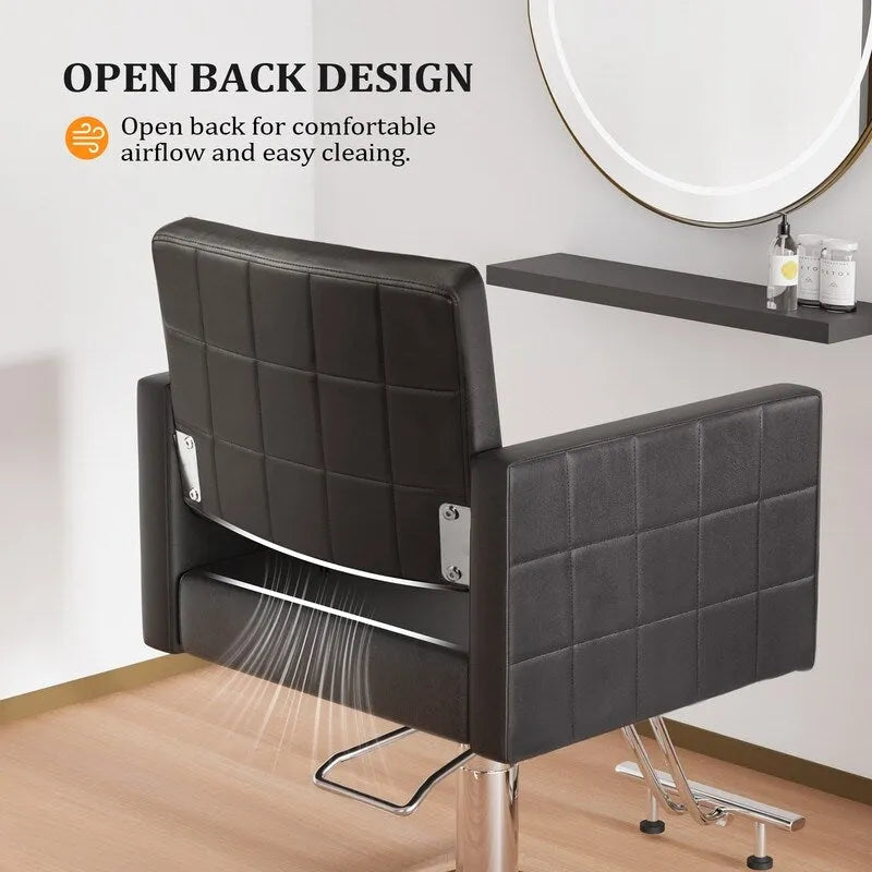 OmySalon Pédale en acier inoxydable recouverte de cuir PVC pour Chaise de coiffure, Équipement de salon de coiffure et de beauté - N/A