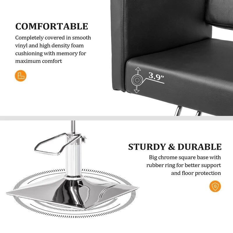 OmySalon Pédale en acier inoxydable recouverte de cuir PVC pour Chaise de coiffure, Équipement de salon de coiffure et de beauté - N/A