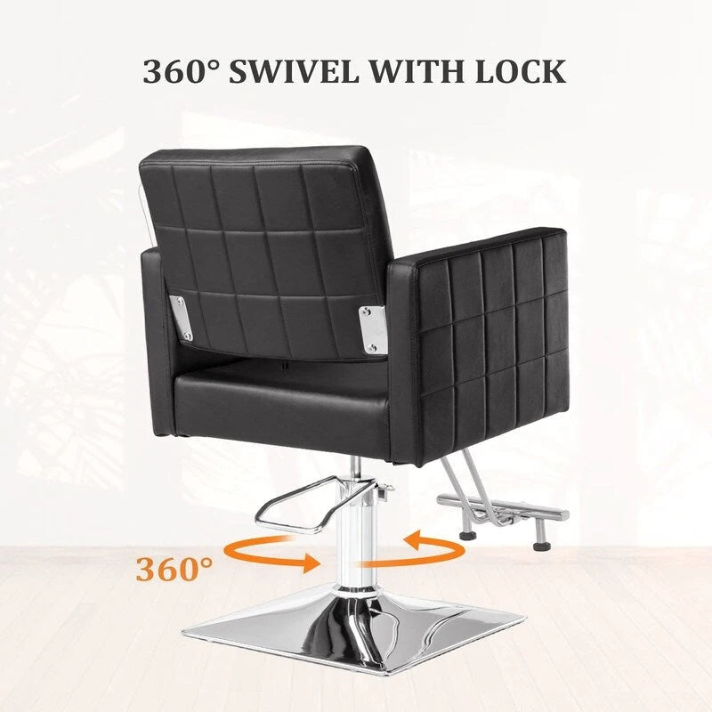 OmySalon Pédale en acier inoxydable recouverte de cuir PVC pour Chaise de coiffure, Équipement de salon de coiffure et de beauté - N/A