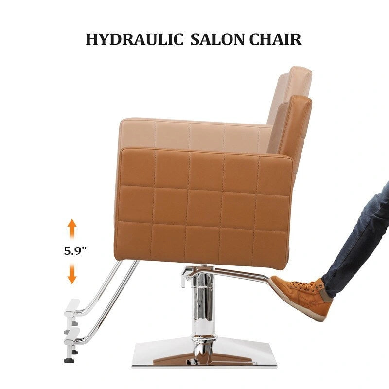 OmySalon Pédale en acier inoxydable recouverte de cuir PVC pour Chaise de coiffure, Équipement de salon de coiffure et de beauté - N/A