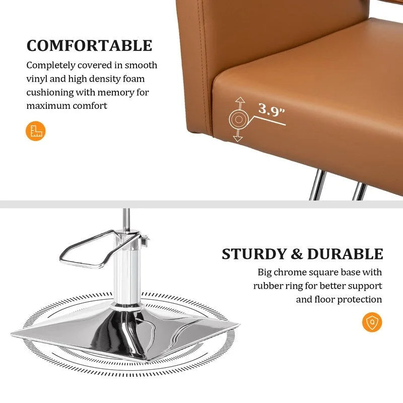 OmySalon Pédale en acier inoxydable recouverte de cuir PVC pour Chaise de coiffure, Équipement de salon de coiffure et de beauté - N/A