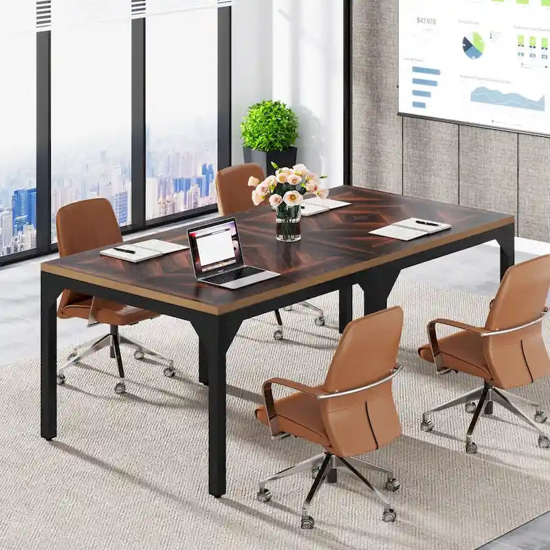Petite table de conférence, table de réunion carrée pour bureau à domicile - 39,37 L x 39,37 l x 29,52 H