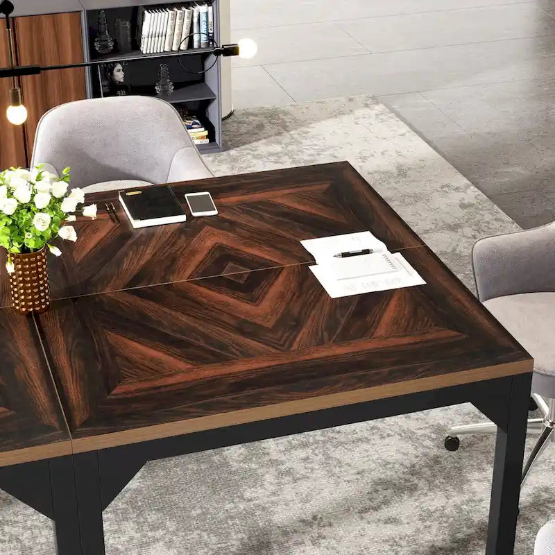 Petite table de conférence, table de réunion carrée pour bureau à domicile - 39,37 L x 39,37 l x 29,52 H