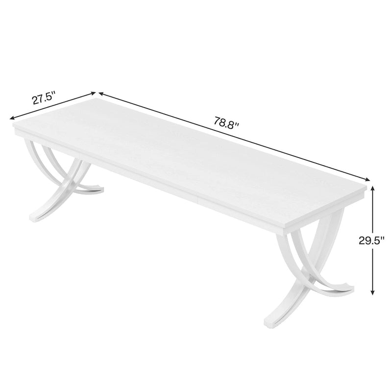 Bureau d'ordinateur de 78" pour bureau à domicile, table d'écriture rectangulaire pour salle d'étude