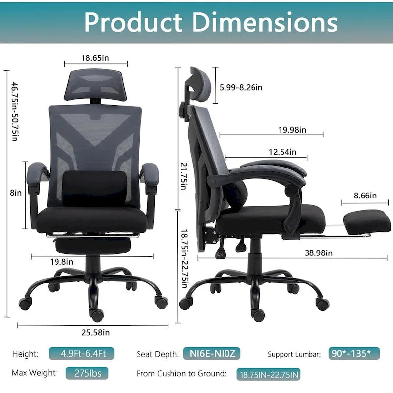 Chaise pivotante de bureau à domicile