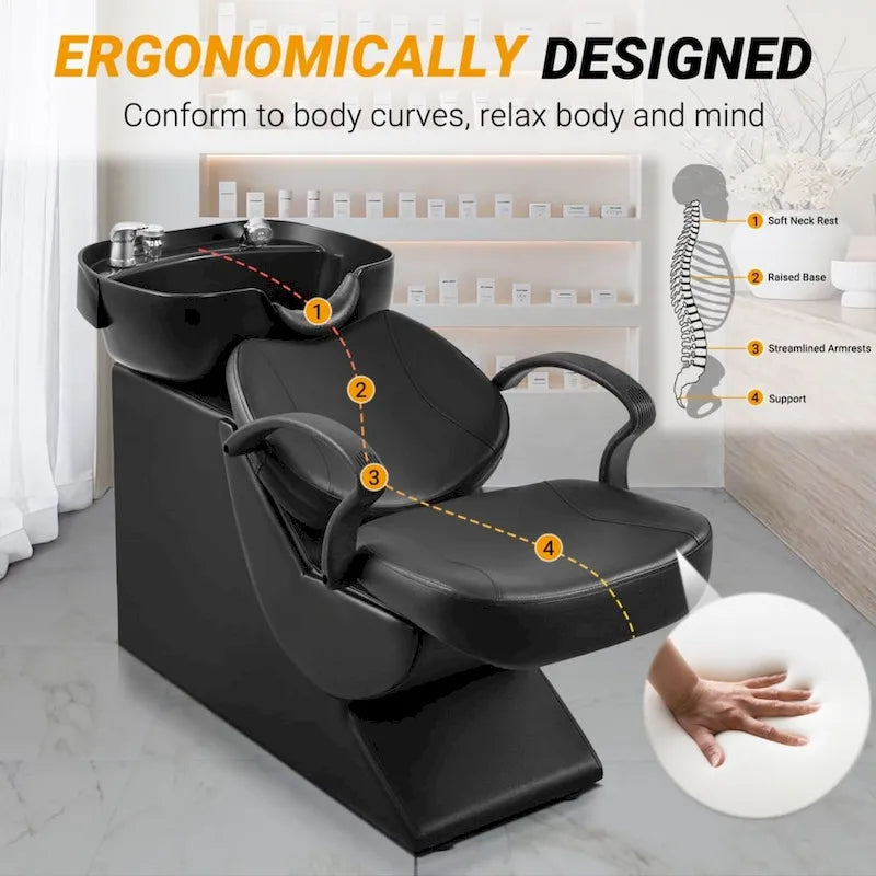Fauteuil de lavage de coiffeur ABS en plastique (lot de 1 ou 2)