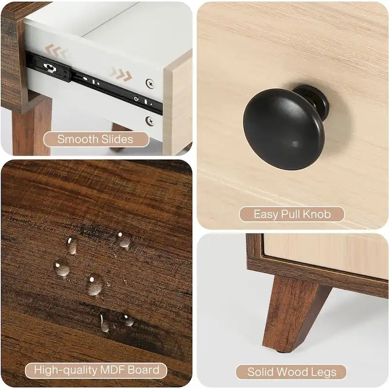 Bureau informatique de 51 pouces avec caisson de rangement réversible et support d'imprimante