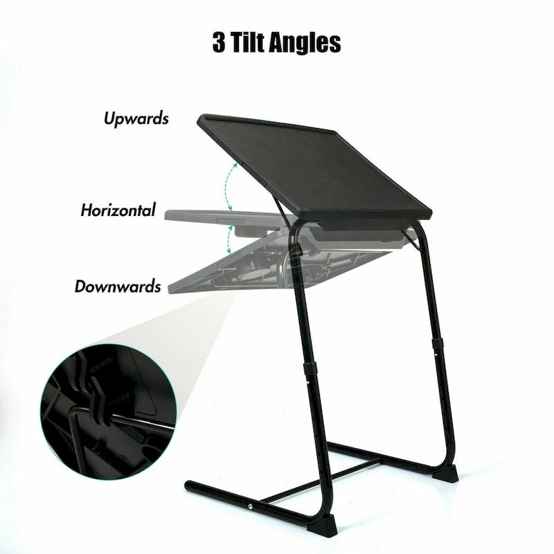 Table de lit pliante, Table d'appoint pour ordinateur portable, Hauteur réglable, Porte-gobelet