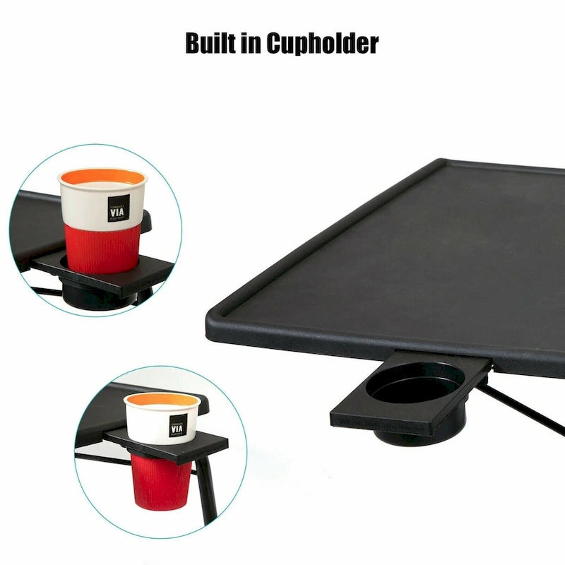 Table de lit pliante, Table d'appoint pour ordinateur portable, Hauteur réglable, Porte-gobelet