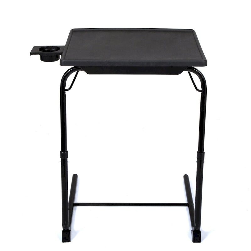 Table de lit pliante, Table d'appoint pour ordinateur portable, Hauteur réglable, Porte-gobelet