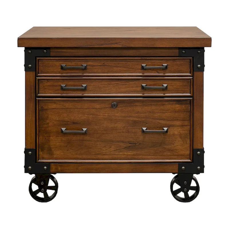 Meuble de rangement Addison rustique avec tiroir classeur format légal/lettre, marron